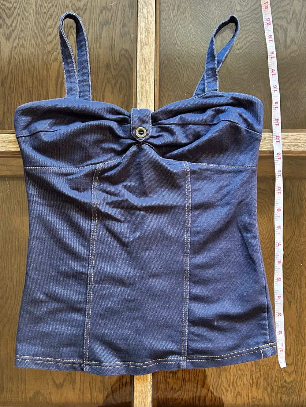 Derek Heart Navy Blue Tank with Button details